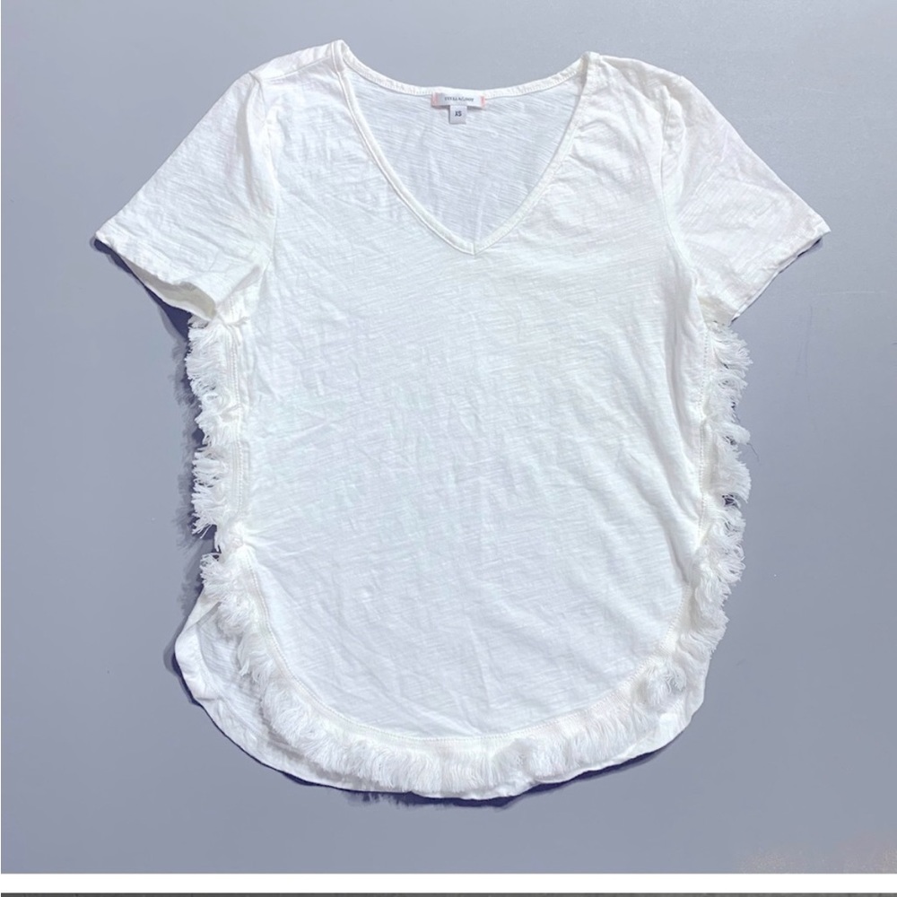 Stella & Dot XS fringe trim tee shirt gently worn